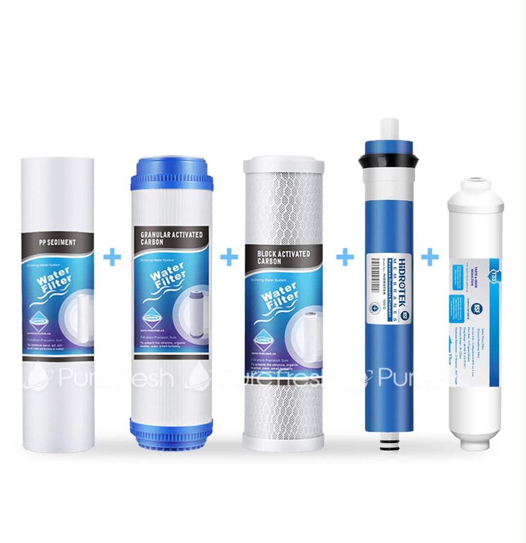 PACK 5 CARTOUCHES FILTRANTES OSMOSE INVERSE 5 ÉTAPES